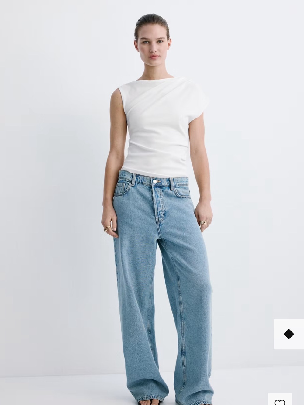 Mango asymmetric ruched top